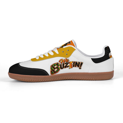 Dr.Beetle We Buzzin White Retro Court Sneaker — Gum Sole Edition