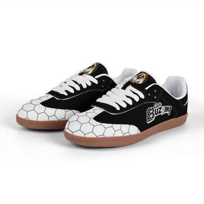 We Buzzin Classic White Retro Court Sneaker — Gum Sole Edition