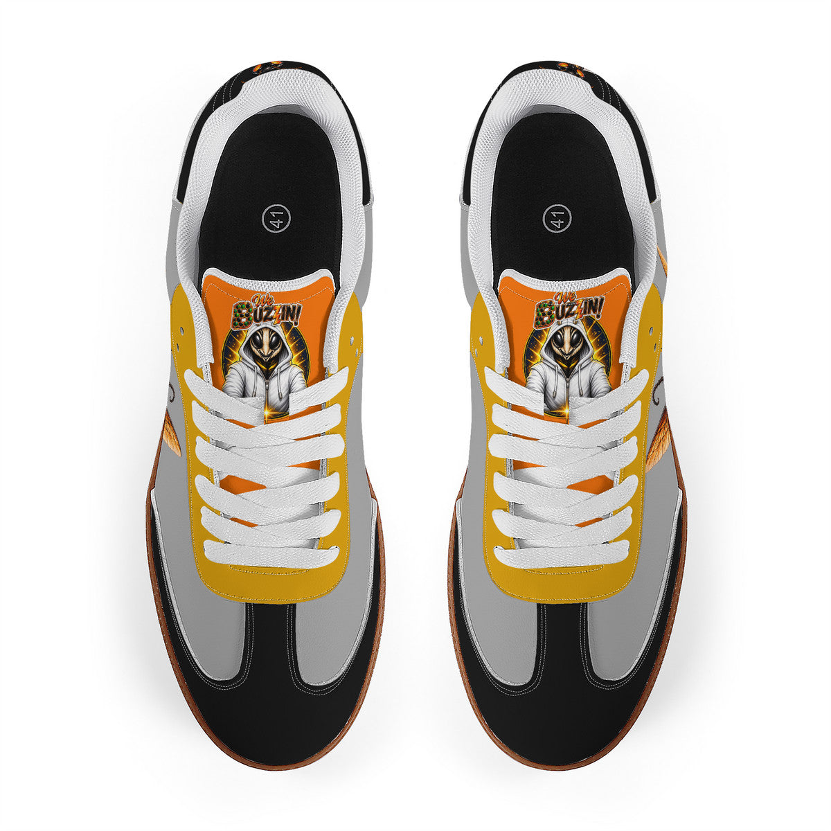 Dr. Beetle Grey Retro Court Sneaker — Gum Sole Edition