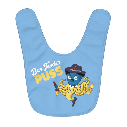Bartender Puss Fleece Baby Bib