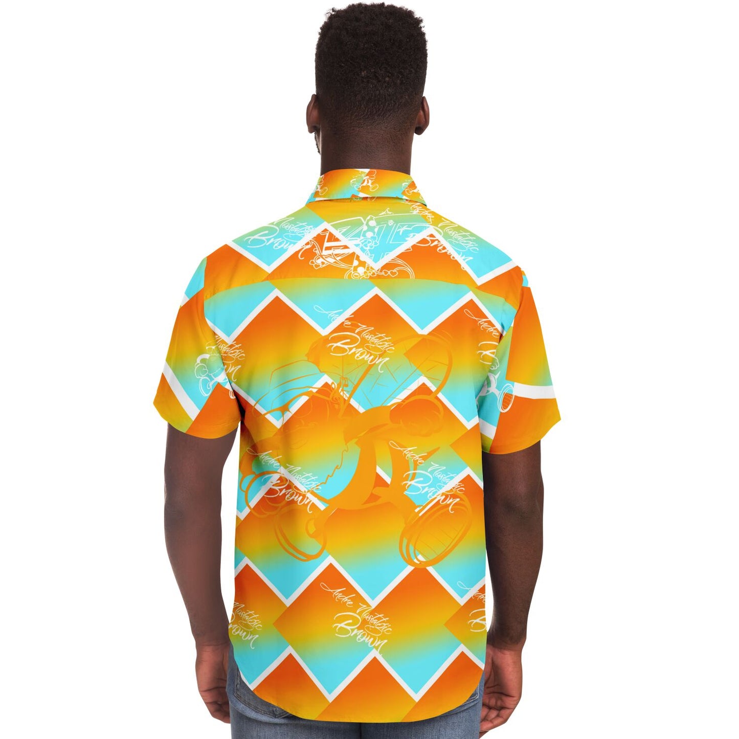 Black Insect Famili Short Sleeve Button Down Shirt - AOP