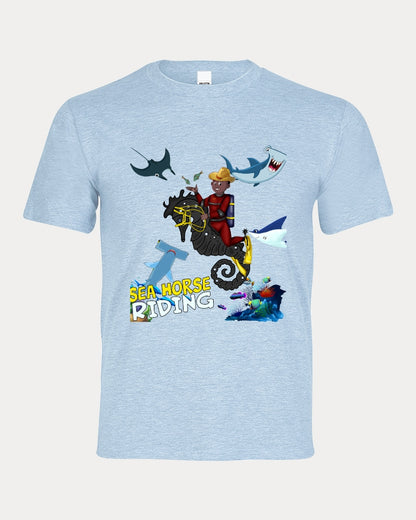 Seahorse Riding Main Artwork  Kids Graphic Tee