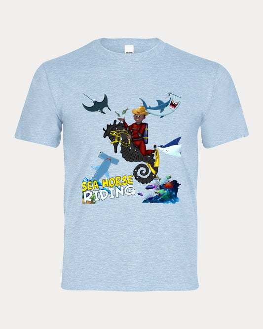 Seahorse Riding Main Artwork  Kids Graphic Tee