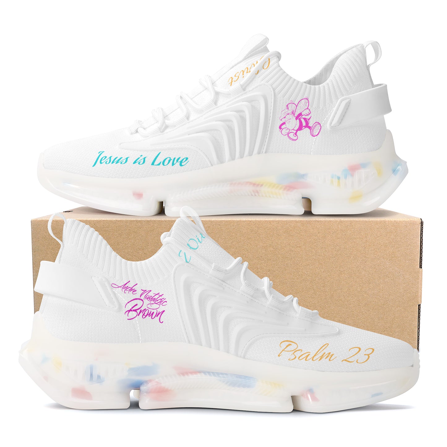 Be Who You Bee with God Air Max React Sneakers - White