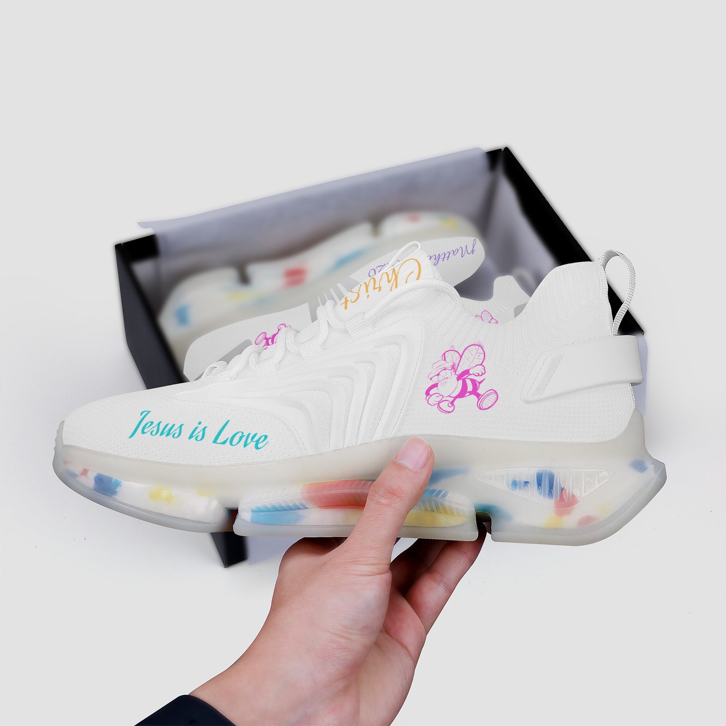 Be Who You Bee with God Air Max React Sneakers - White