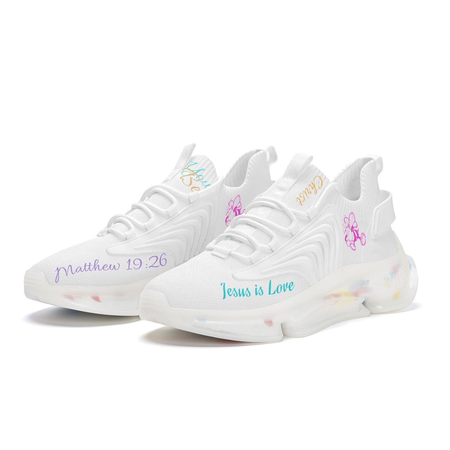 Be Who You Bee with God Air Max React Sneakers - White