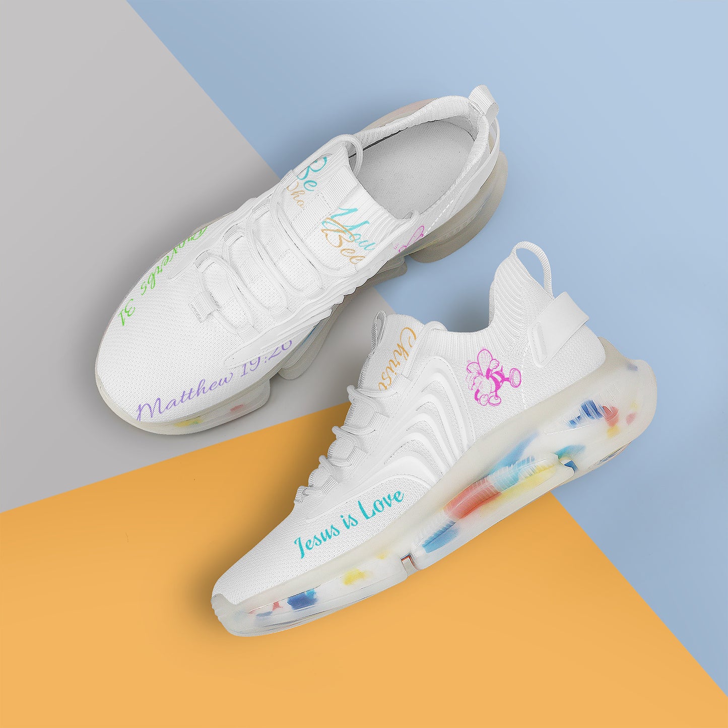 Be Who You Bee with God Air Max React Sneakers - White