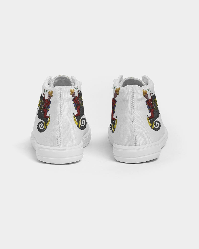 Sea Horse Riding  Kids Hightop Canvas Shoe