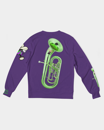 Dhis Horn Rght Here Purple NeonGreen Men's Classic French Terry Crewneck Pullover