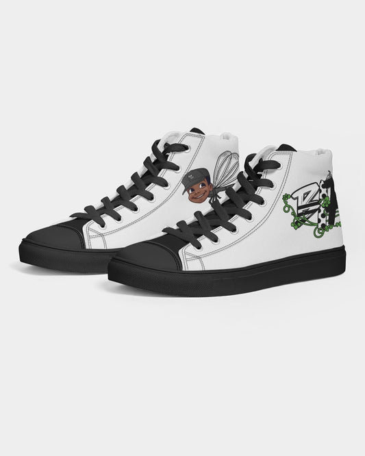 Black Insect Family Logo  Men's Hightop Canvas Shoe - Black
