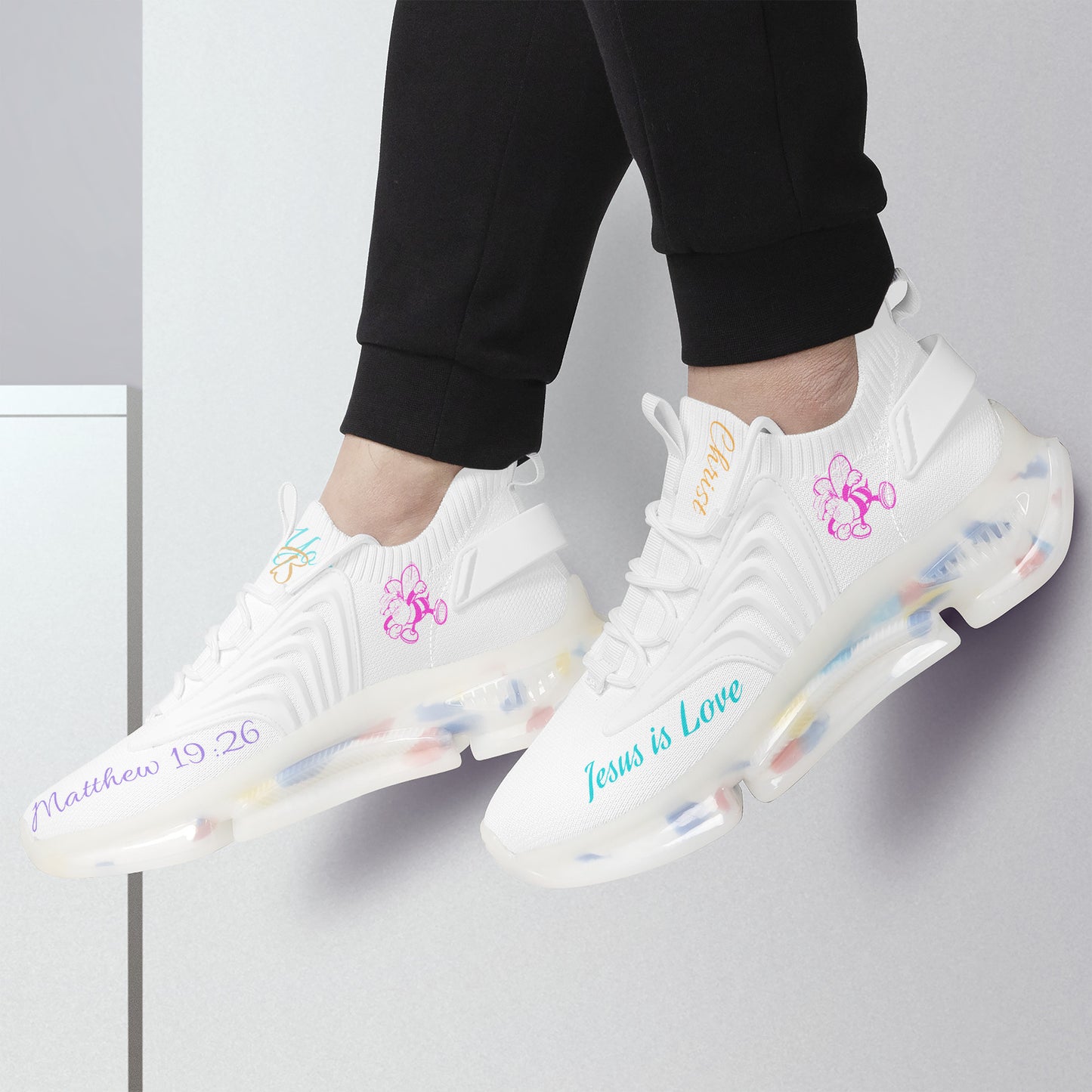 Be Who You Bee with God Air Max React Sneakers - White