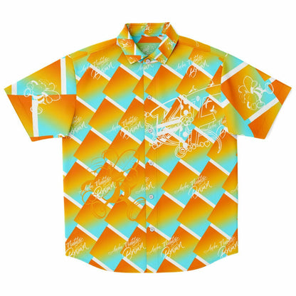 Black Insect Famili Short Sleeve Button Down Shirt - AOP