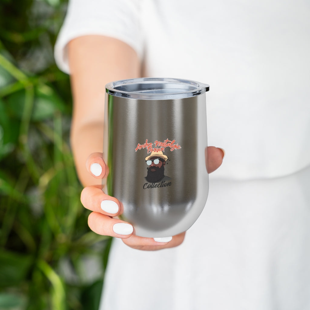 Andre Nostalgic Brown 12oz Insulated Wine Tumbler