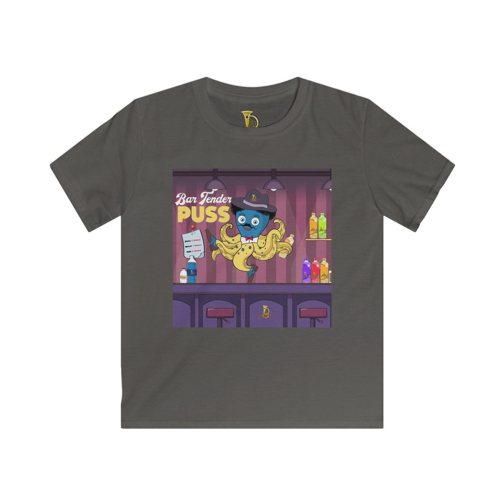 BarTender Puss Kids Softstyle Tee