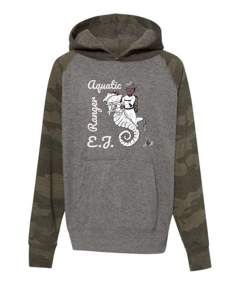 Aquatic Ranger E.J. - Youth Special Blend Raglan Hooded Sweatshirt or Similar